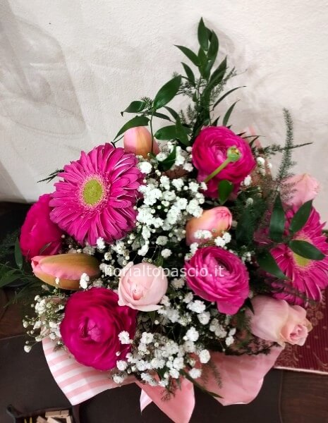 Bouquet misto toni del rosa
